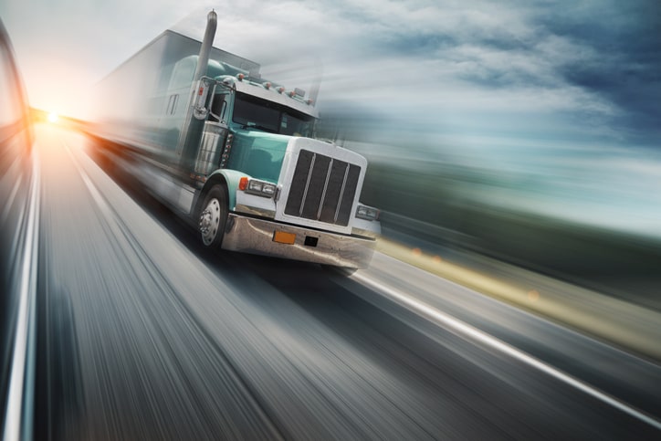 Commercial truck on the road